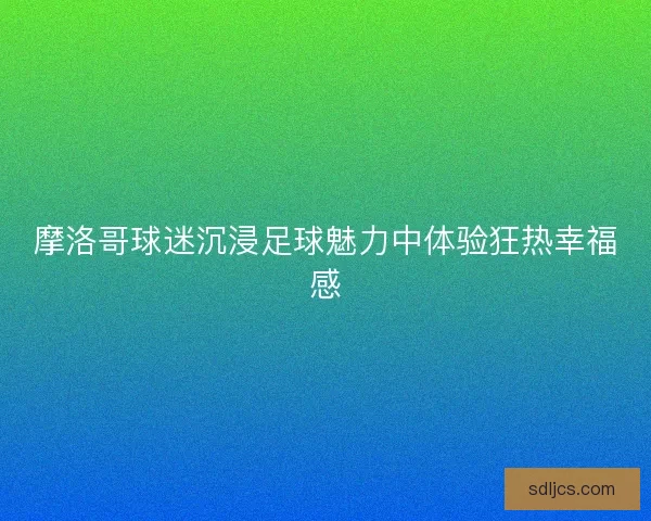 摩洛哥球迷沉浸足球魅力中体验狂热幸福感