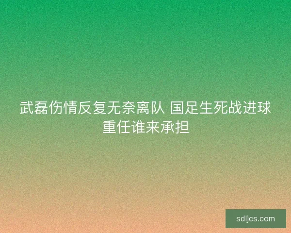 武磊伤情反复无奈离队 国足生死战进球重任谁来承担