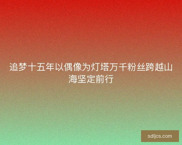 追梦十五年以偶像为灯塔万千粉丝跨越山海坚定前行 追梦十五年以偶像为灯塔万千粉丝跨越山海坚定前行